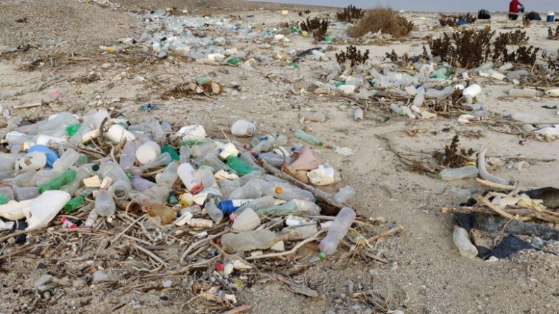 Plastic garbage is seen cluttering the shores of Israel's Dead Sea