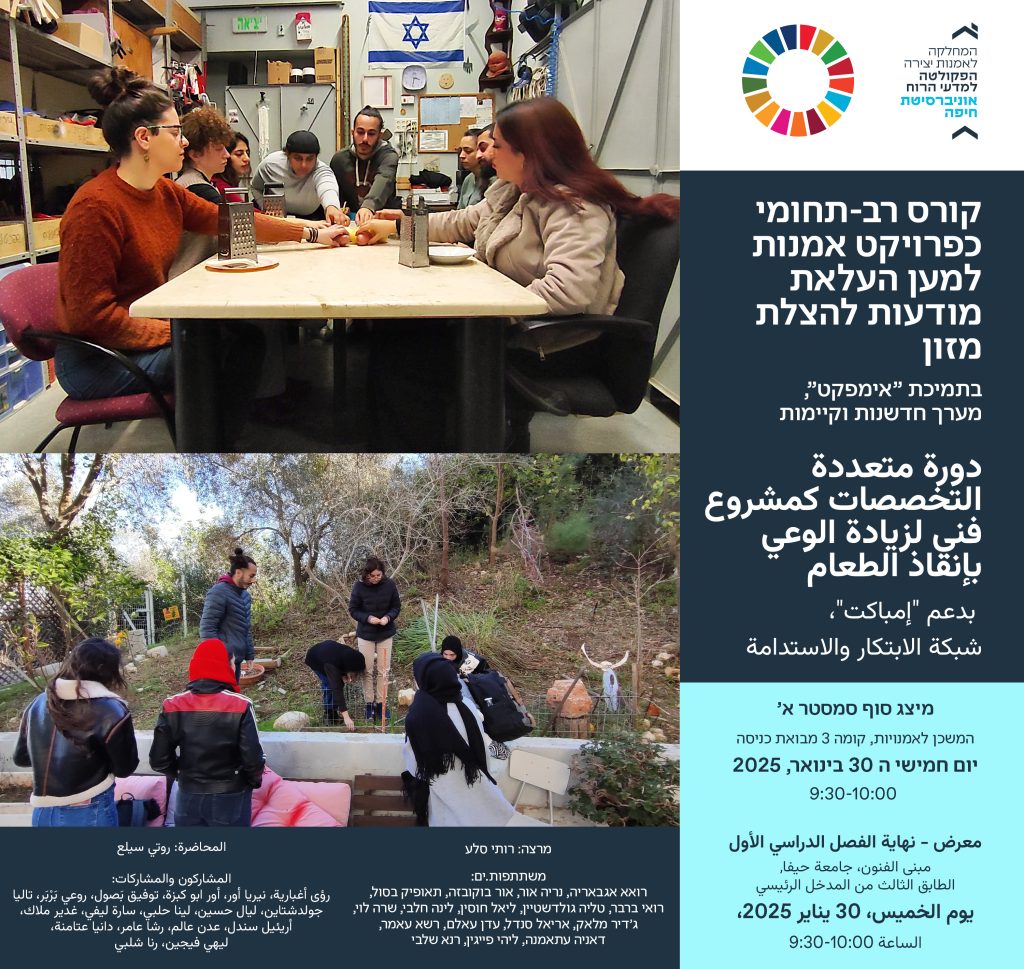 Food rescue, Academic Course, Art Project, Students, Ruti Sela, University of Haifa, End of Semester Happening